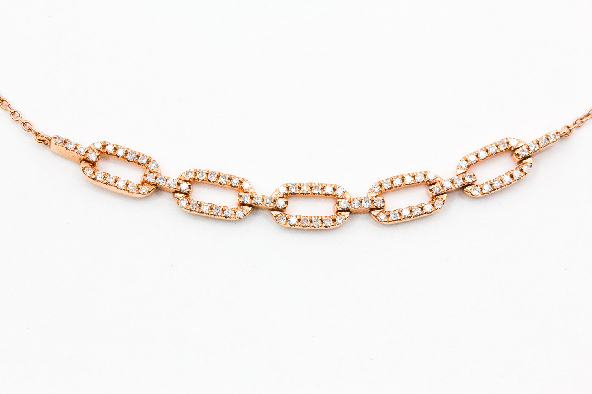 Diamond Chain Link Bracelet - 14k Rose Gold - 0.25ctw