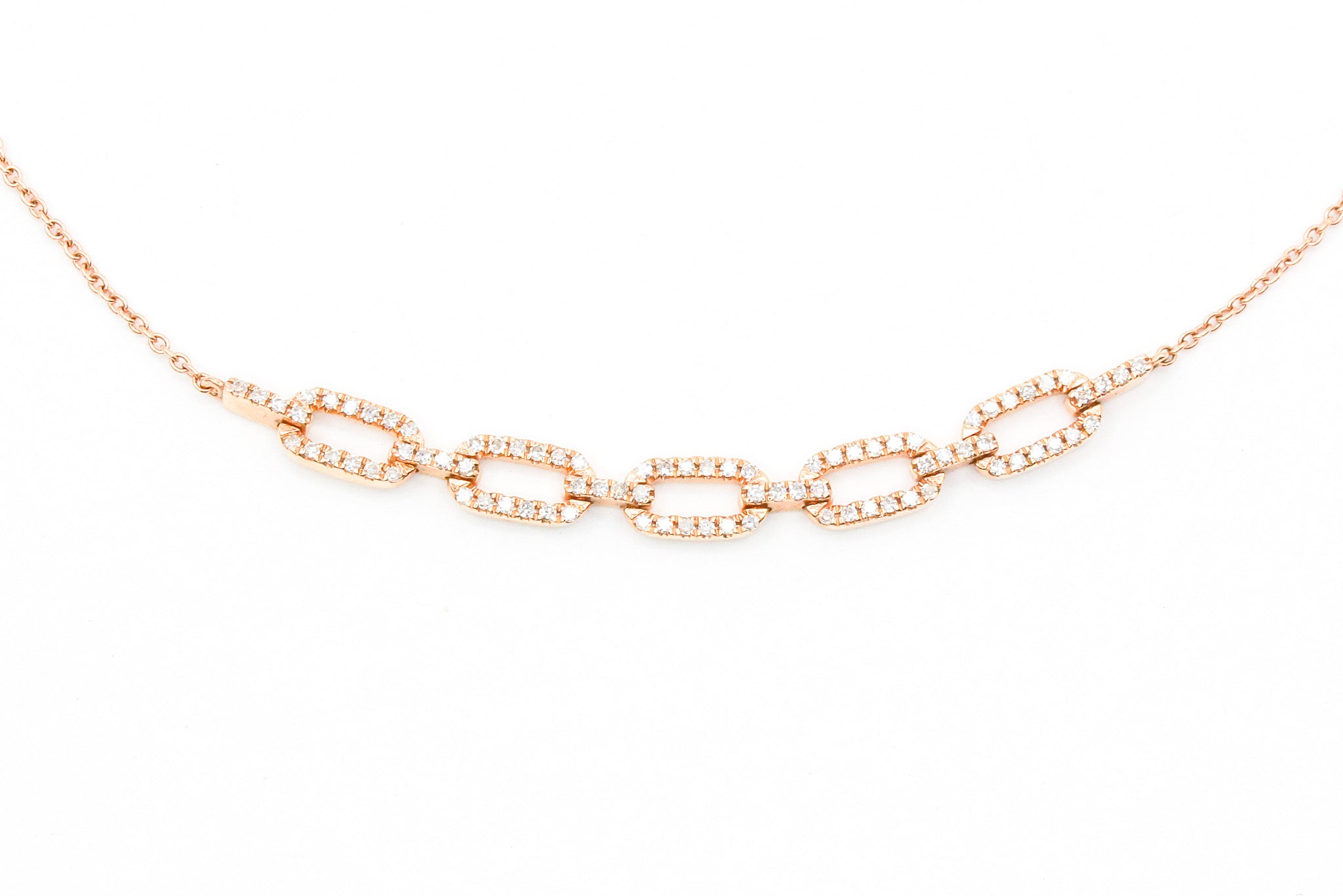 Diamond Chain Link Bracelet - 14k Rose Gold - 0.25ctw