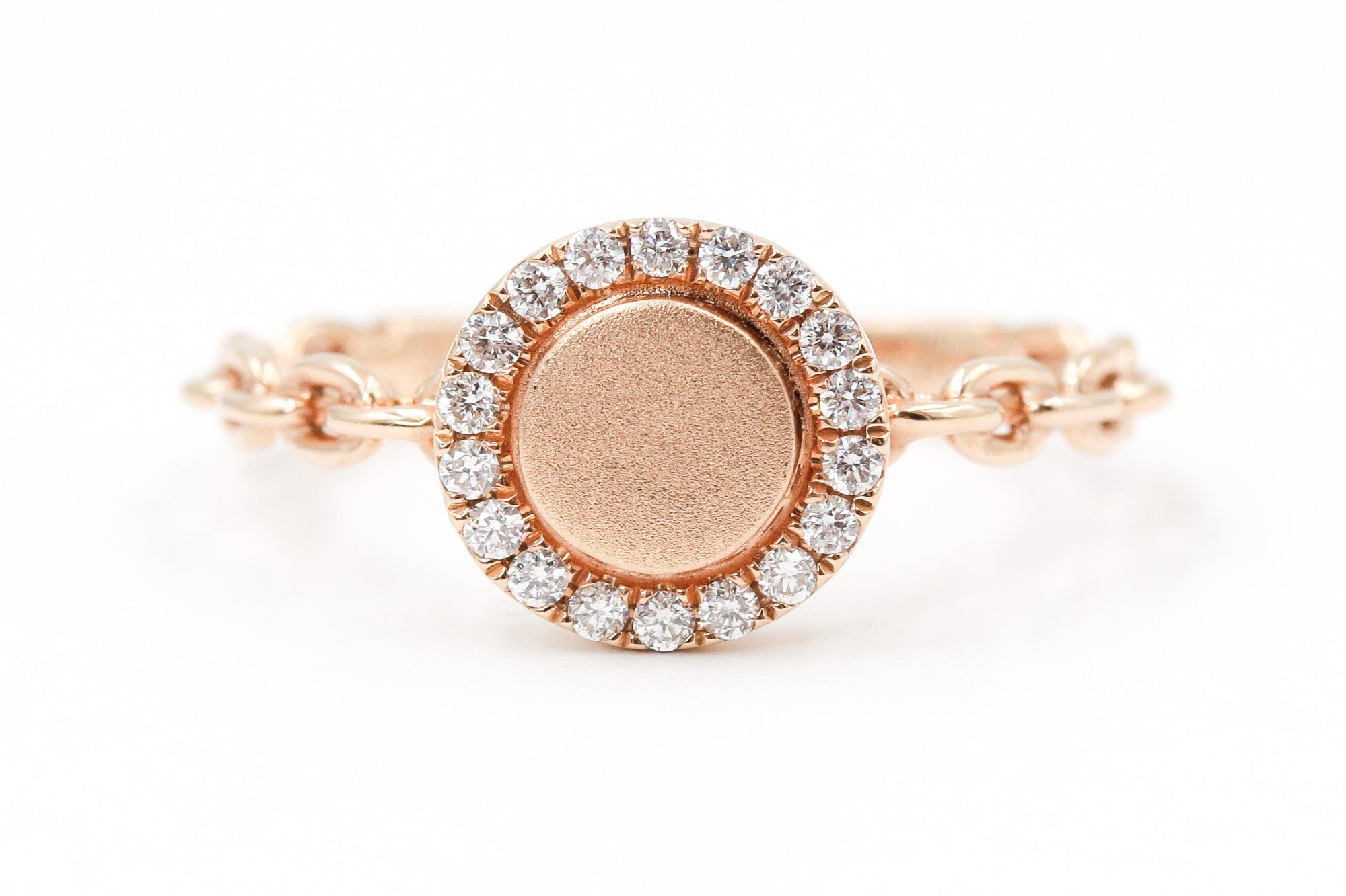 Diamond Chain Link Ring - 14k Rose Gold - 0.16ctw