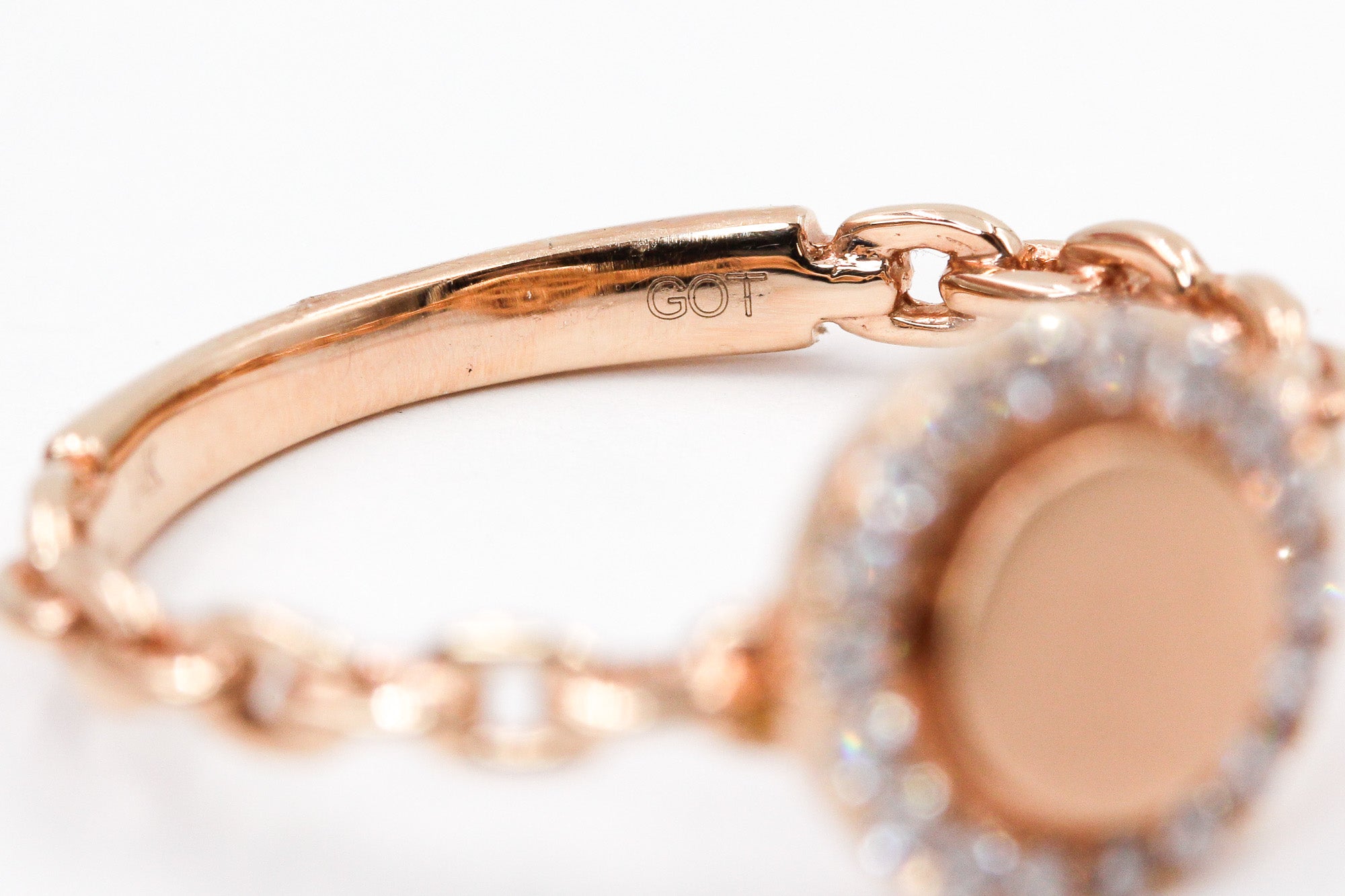 Diamond Chain Link Ring - 14k Rose Gold - 0.16ctw