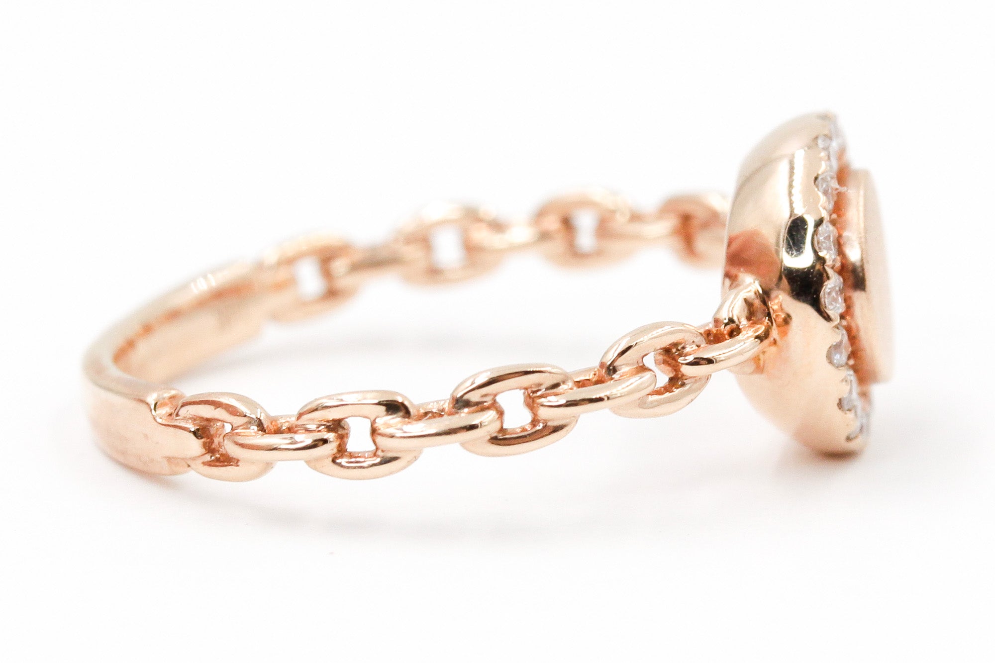 Diamond Chain Link Ring - 14k Rose Gold - 0.16ctw