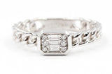 Diamond Chain Link Ring - 14k White Gold - 0.12ctw