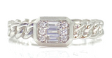 Diamond Chain Link Ring - 14k White Gold - 0.12ctw