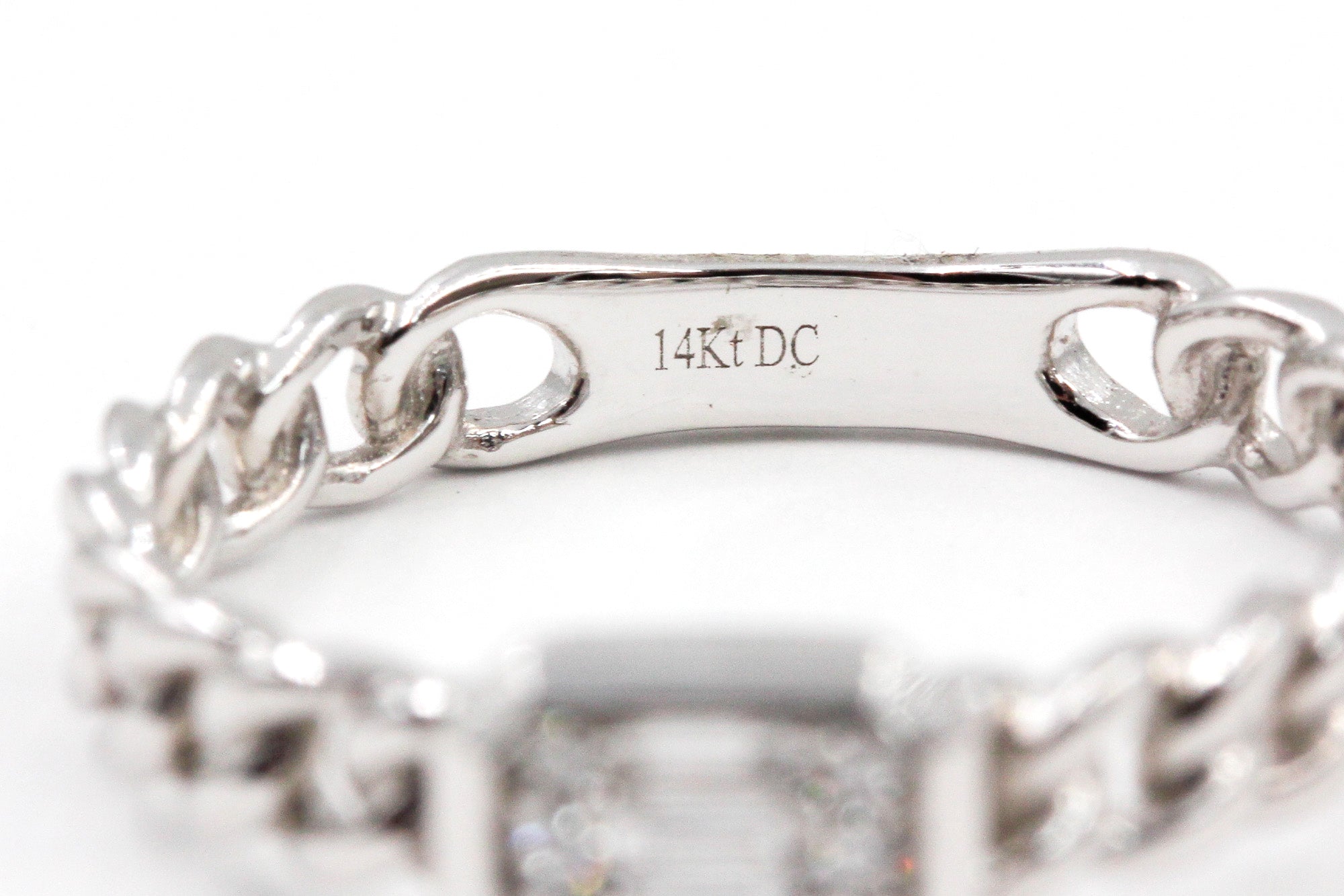 Diamond Chain Link Ring - 14k White Gold - 0.12ctw