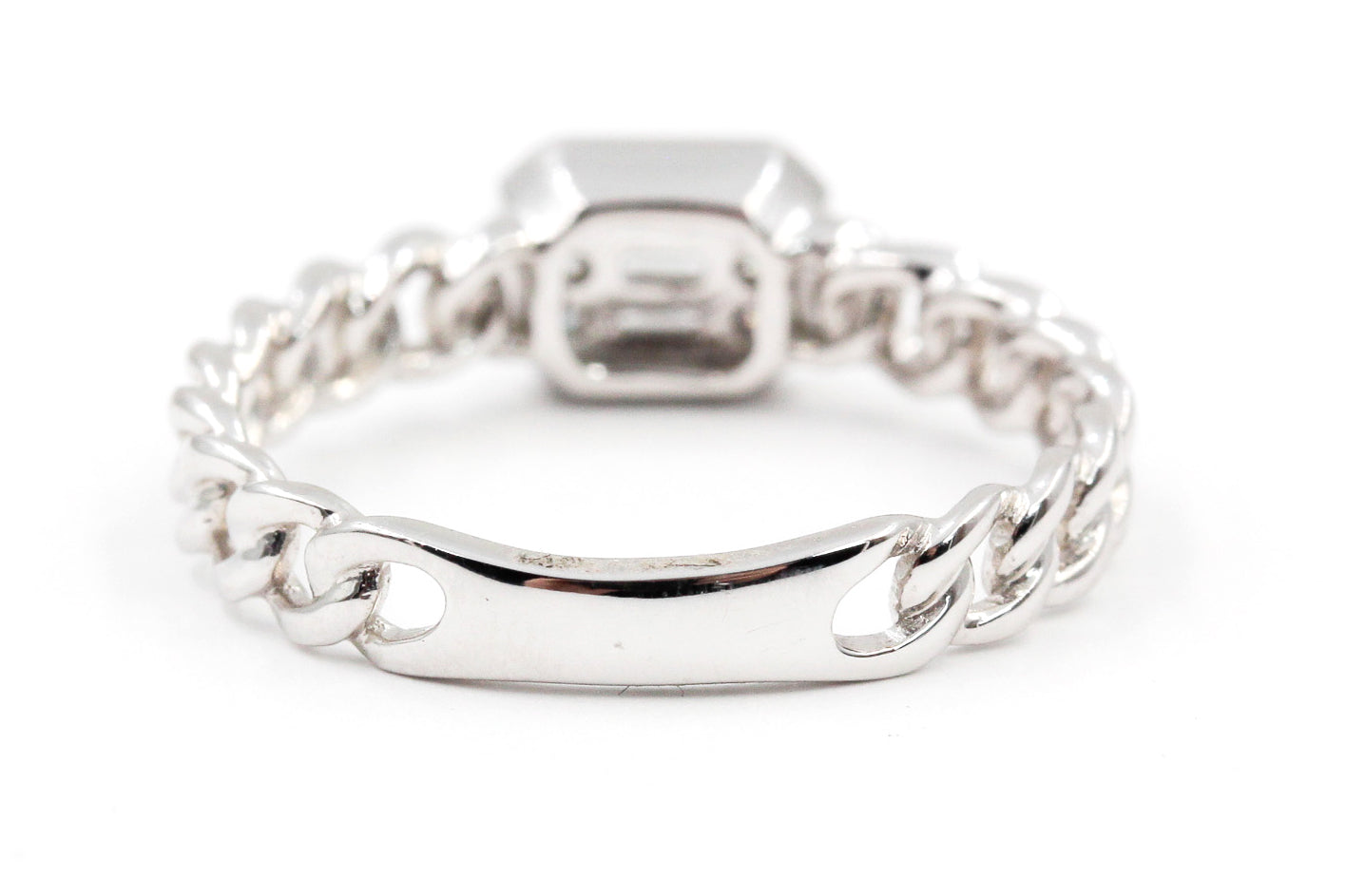 Diamond Chain Link Ring - 14k White Gold - 0.12ctw
