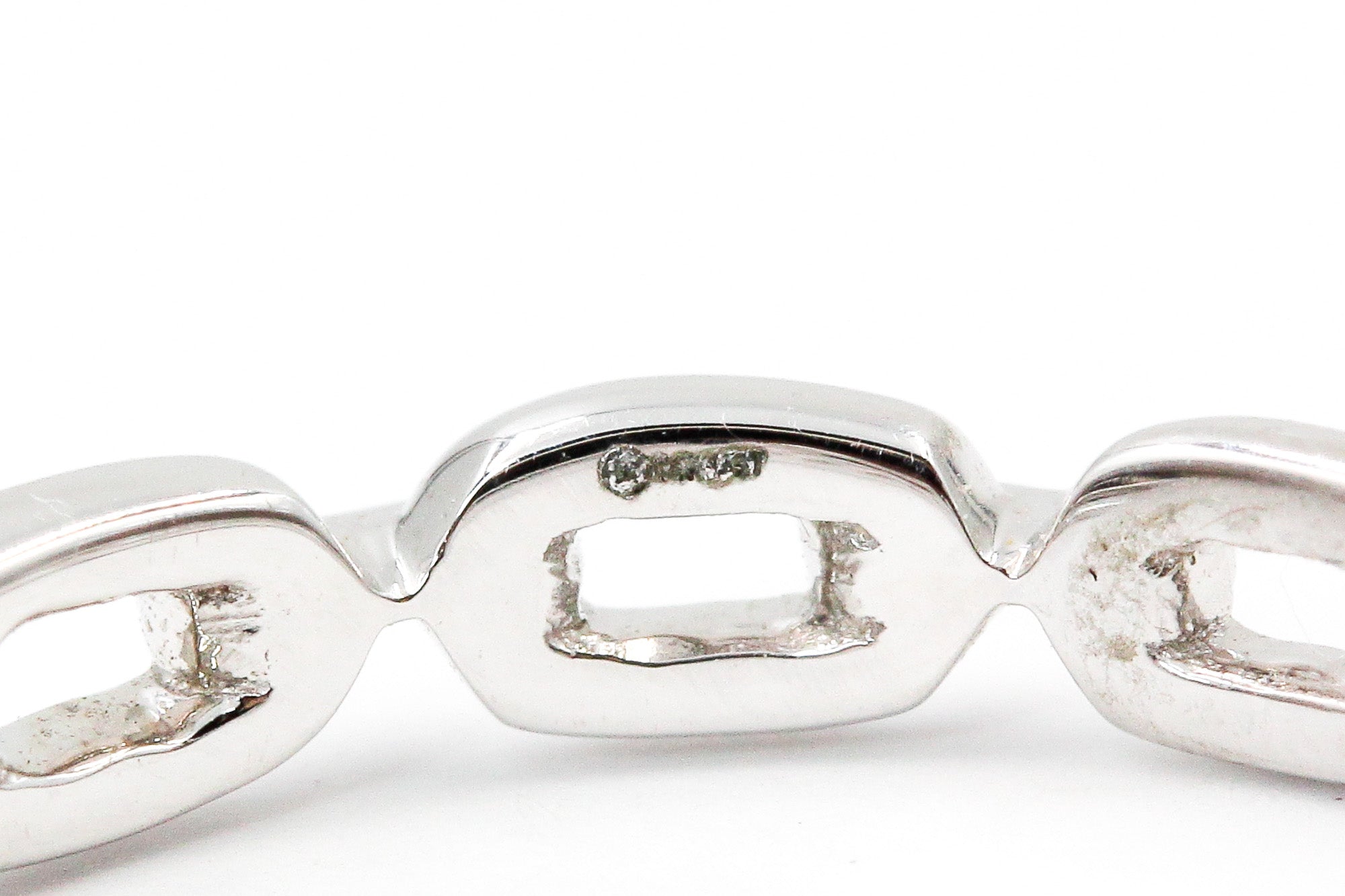Diamond Chain Link Ring - 14k White Gold - 0.14ctw