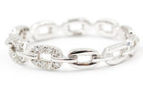 Diamond Chain Link Ring - 14k White Gold - 0.14ctw