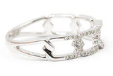 Diamond Chain Link Ring - 14k White Gold - 0.22ctw