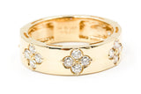 Diamond Clover Band Ring - 14k Yellow Gold - 0.69ctw