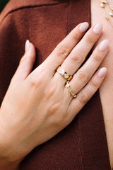 Diamond Clover Band Ring - 14k Yellow Gold - 0.69ctw