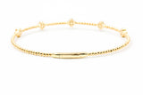 Diamond Clover Bangle Bracelet - 14k Yellow Gold - 0.35ctw