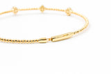 Diamond Clover Bangle Bracelet - 14k Yellow Gold - 0.35ctw