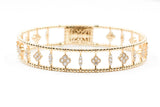Diamond Clover Bangle Bracelet - 14k Yellow Gold - 1.27ctw