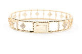 Diamond Clover Bangle Bracelet - 14k Yellow Gold - 1.27ctw