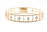 Diamond Clover Bangle Bracelet - 14k Yellow Gold - 1.27ctw
