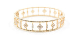 Diamond Clover Bangle Bracelet - 14k Yellow Gold - 1.27ctw