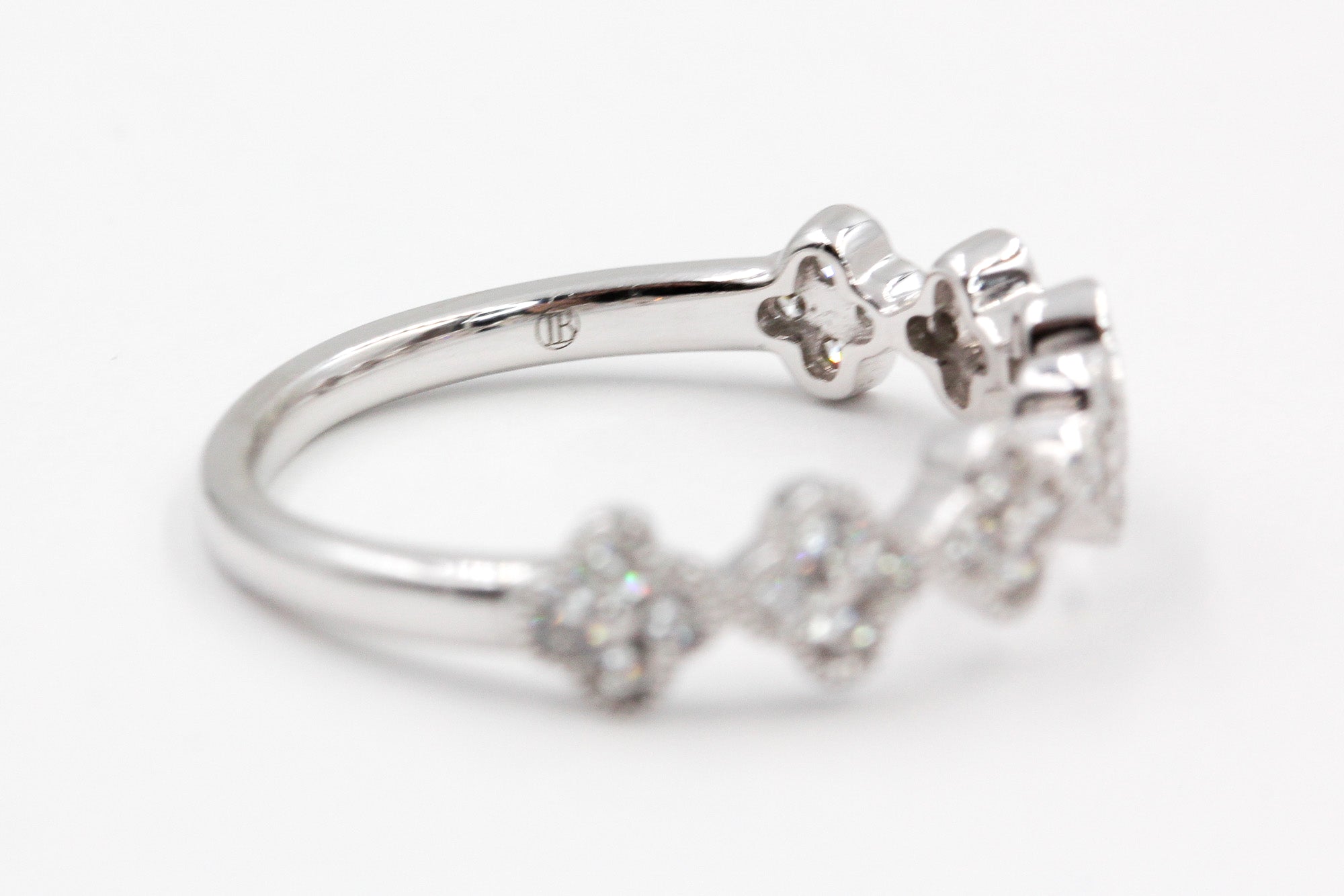 Diamond Clover Ring - 14k White Gold - 0.33ctw