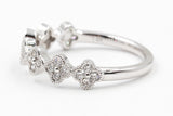 Diamond Clover Ring - 14k White Gold - 0.33ctw