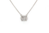 Diamond Cluster Necklace - 14k White Gold  - 0.50ctw