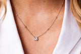 Diamond Cluster Necklace - 14k White Gold  - 0.50ctw