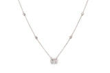 Diamond Cluster Necklace - 14k White Gold  - 0.50ctw