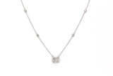 Diamond Cluster Necklace - 14k White Gold  - 0.50ctw