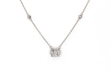 Diamond Cluster Necklace - 14k White Gold  - 0.50ctw