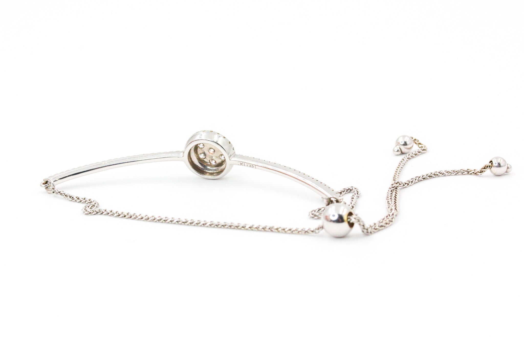 Diamond Cluster Bolo Bracelet - 14k White Gold - 0.42ctw