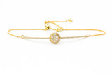 Diamond Cluster Bolo Bracelet - 14k Yellow Gold - 0.42ctw