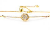 Diamond Cluster Bolo Bracelet - 14k Yellow Gold - 0.42ctw