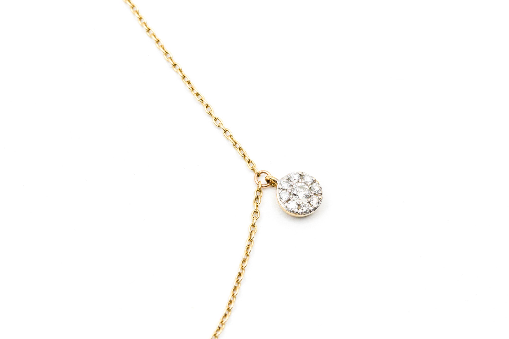 Diamond Cluster Drop Bracelet - 14k Yellow Gold - 0.28ctw