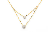 Diamond Cluster Layered Necklace - 10k Yellow Gold - 0.28ctw