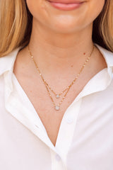 Diamond Cluster Layered Necklace - 10k Yellow Gold - 0.28ctw