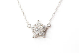 Diamond Cluster Star Necklace - 10k White Gold - 0.25ctw