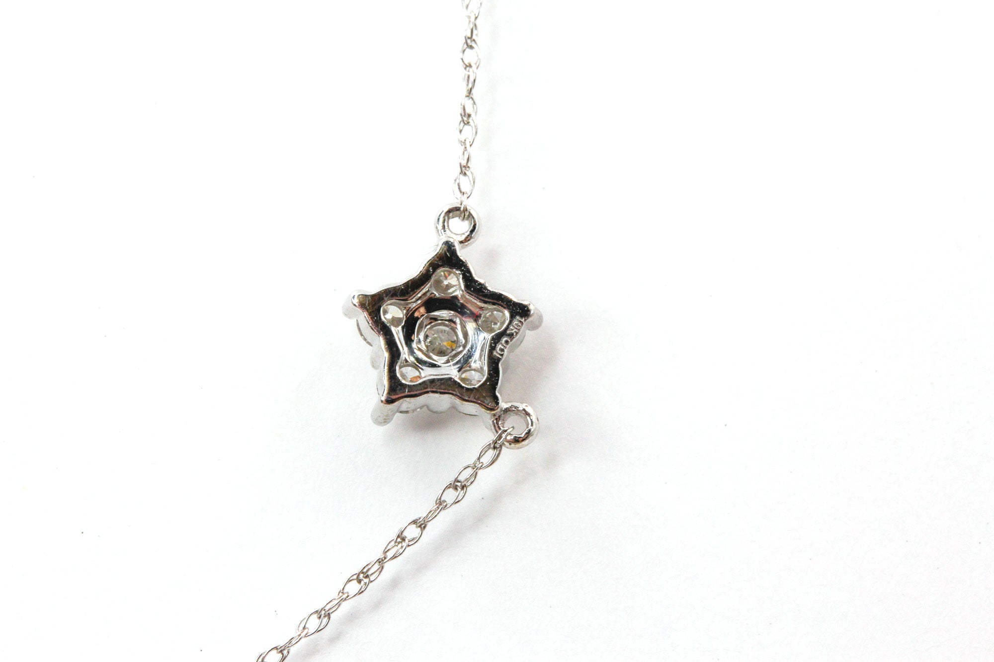 Diamond Cluster Star Necklace - 10k White Gold - 0.25ctw