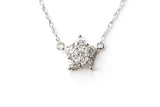 Diamond Cluster Star Necklace - 10k White Gold - 0.25ctw