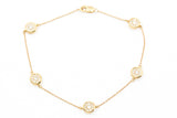 Diamond Cluster Station Bracelet - 10k Yellow Gold - 0.60ctw