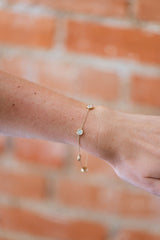 Diamond Cluster Station Bracelet - 10k Yellow Gold - 0.60ctw