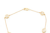 Diamond Cluster Station Bracelet - 10k Yellow Gold - 0.60ctw