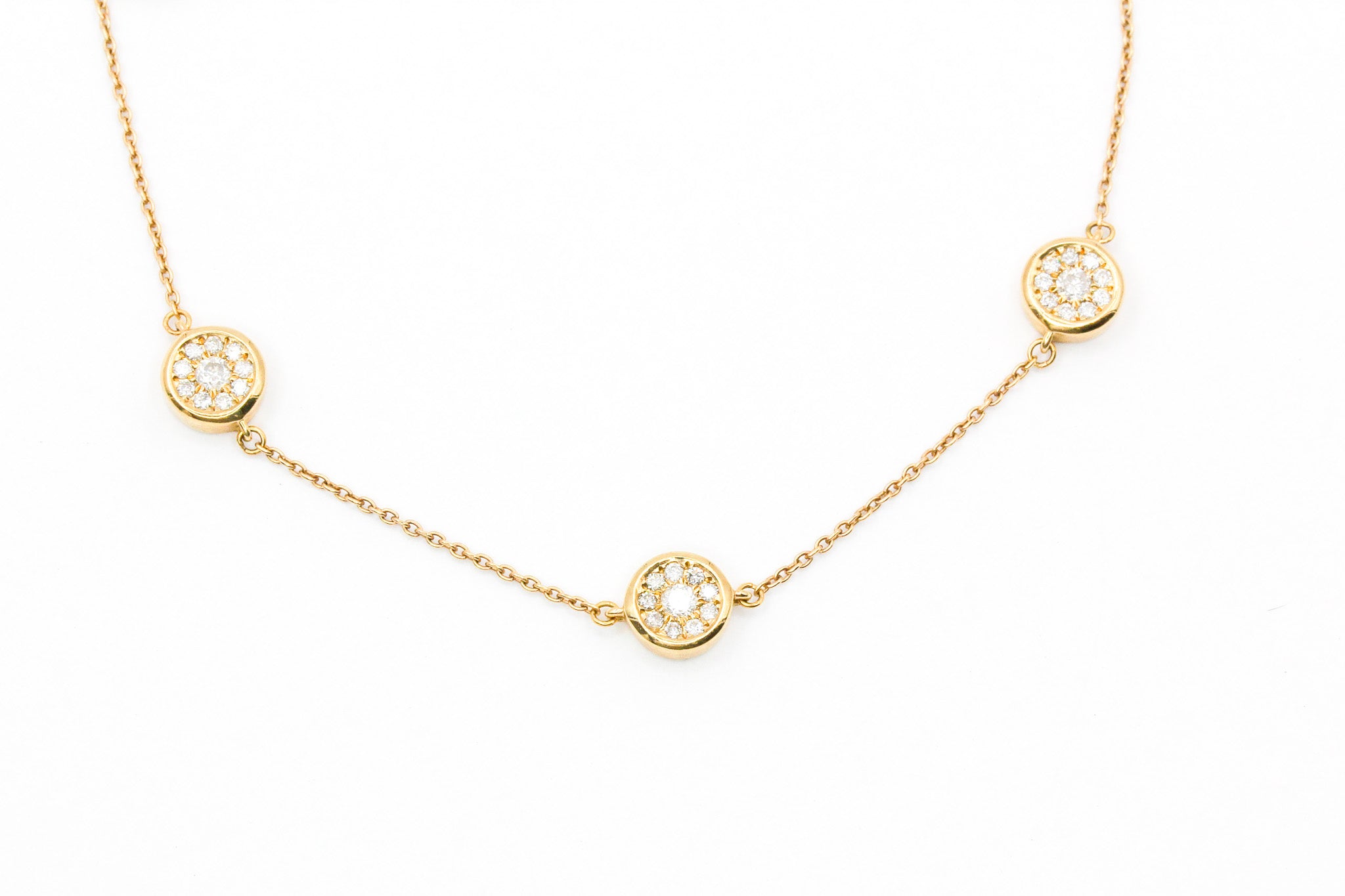 Diamond Cluster Station Bracelet - 10k Yellow Gold - 0.60ctw