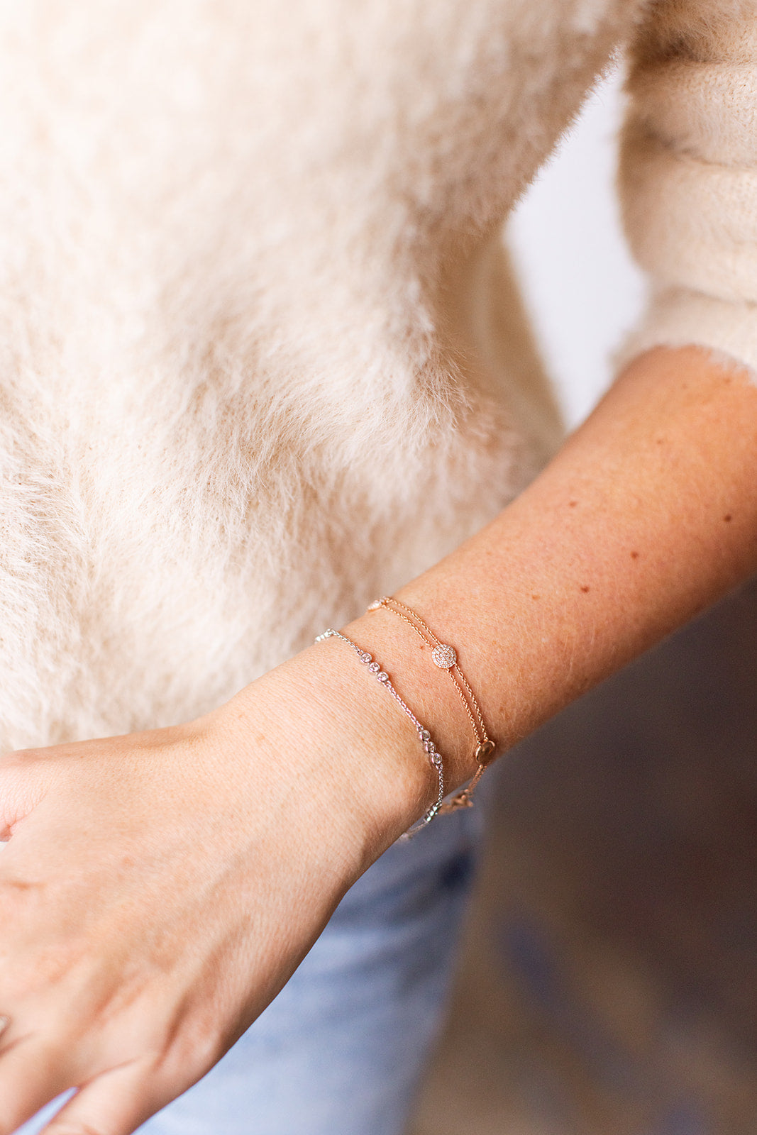 Diamond Cluster Station Bracelet - 14k Rose Gold - 0.33ctw