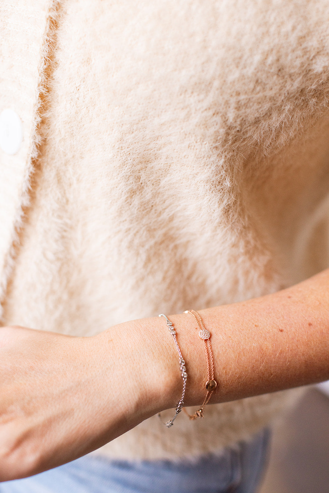 Diamond Cluster Station Bracelet - 14k Rose Gold - 0.33ctw