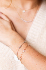 Diamond Cluster Station Bracelet - 14k Rose Gold - 0.33ctw