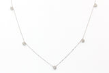 Diamond Cluster Station Necklace - 14k White Gold - 0.22ctw
