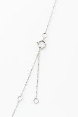 Diamond Cluster Station Necklace - 14k White Gold - 0.22ctw