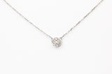 Diamond Cluster Station Necklace - 14k White Gold - 0.22ctw