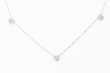 Diamond Cluster Station Necklace - 14k White Gold - 0.22ctw