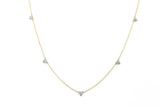 Diamond Cluster Station Necklace - 14k Yellow Gold - 0.31ctw