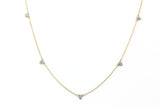 Diamond Cluster Station Necklace - 14k Yellow Gold - 0.31ctw