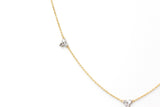 Diamond Cluster Station Necklace - 14k Yellow Gold - 0.31ctw